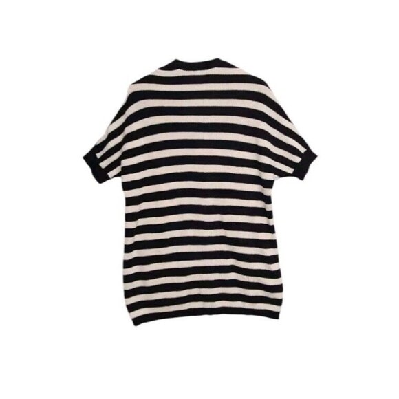 Cabi Womens XS Striped Chunky Shaker Stitch Button Up Cardigan Sweater - Picture 2 of 7